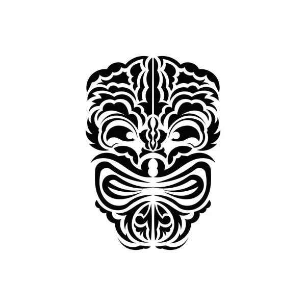 Mönstermask Traditionell Totemsymbol Maori Stil Vektor Illustration Isolerad Vit Bakgrund — Stock vektor