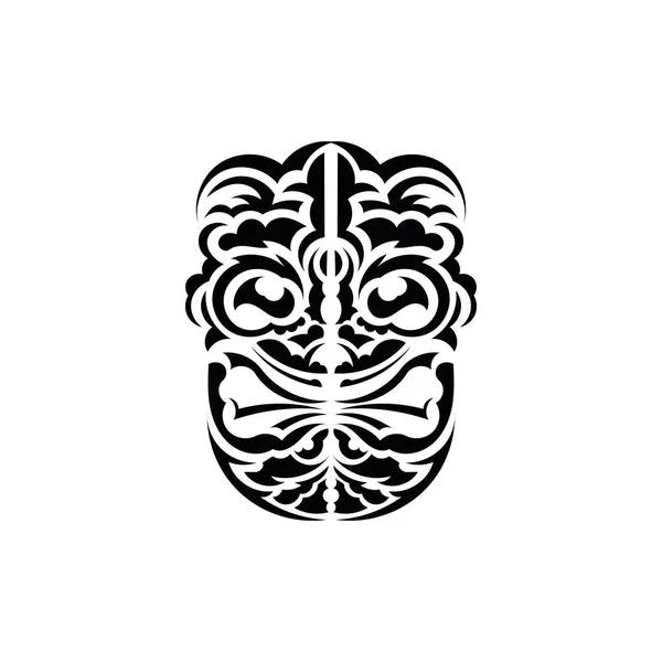 模式面具 传统图腾符号 夏威夷风格 在白色背景上孤立的向量图 — 图库矢量图片