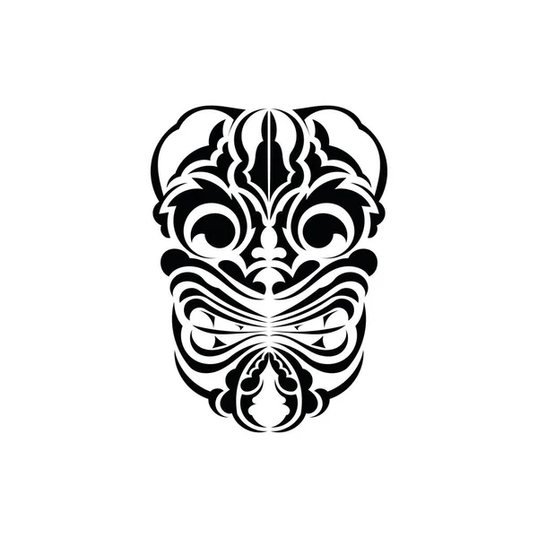 Маска Образца Черная Татуировка Стиле Древних Племен Черный Орнамент Векторная — стоковый вектор