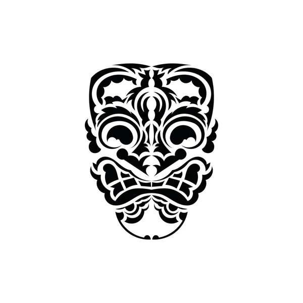 Маска Візерунками Чорне Татуювання Стилі Стародавніх Племен Полінезійський Стиль Візуальне — стоковий вектор