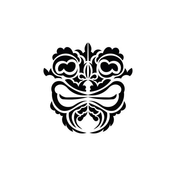 Pattern Mask Black Tattoo Style Ancient Tribes Polynesian Style Vector — Stock Vector