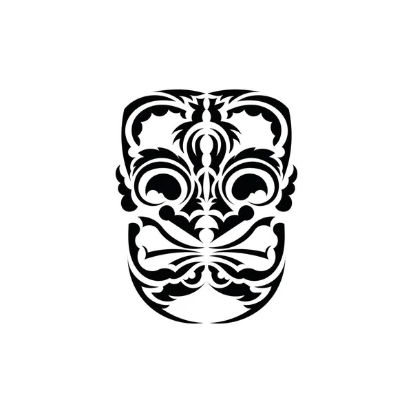 Masque Motif Tatouage Noir Dans Style Des Anciennes Tribus Style — Image vectorielle