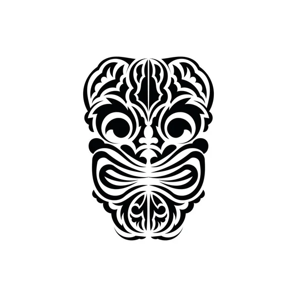 Tvář Vikinga Nebo Skřeta Tradiční Totemový Symbol Jednoduchý Styl Vektor — Stockový vektor