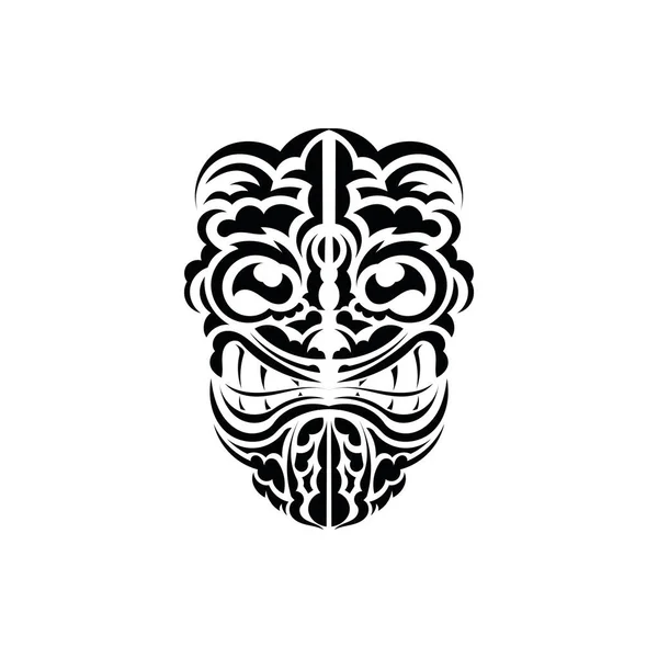 Tvář Vikinga Nebo Skřeta Tradiční Totemový Symbol Černá Ozdoba Vektorové — Stockový vektor
