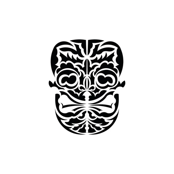Rosto Viking Orc Símbolo Totem Tradicional Ornamento Preto Vetor Sobre — Vetor de Stock