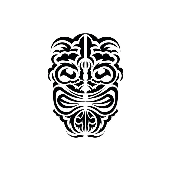 Rosto Viking Orc Símbolo Totem Tradicional Estilo Maori Ilustração Vetorial — Vetor de Stock