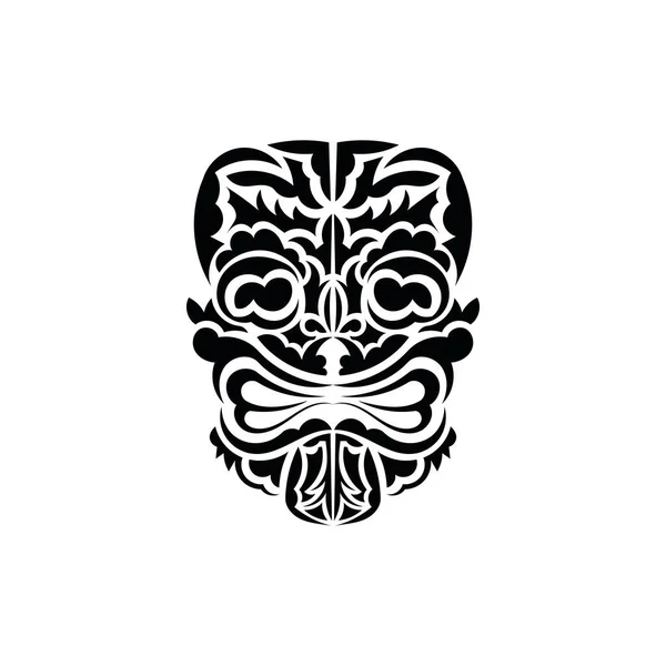 Rosto Viking Orc Símbolo Totem Tradicional Estilo Havaiano Ilustração Vetorial — Vetor de Stock