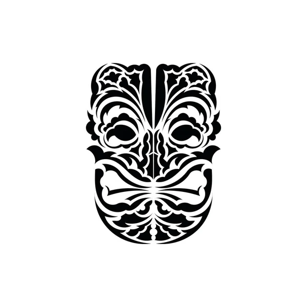 维京人或兽人的脸 传统图腾符号 夏威夷风格 在白色背景上孤立的向量图 — 图库矢量图片