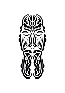 Maori tarzı bir yüz. Dövme izleri. İzole edilmiş. Vetcor.