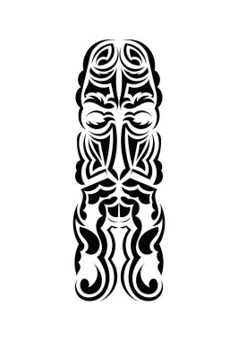 Geleneksel kabile tarzında maske. Dövme izleri. İzole edilmiş. Vetcor.