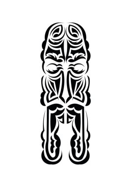 Eski kabilelerin tarzında bir maske. Dövme izleri. İzole edilmiş. Vetcor.