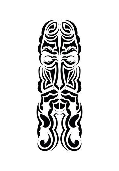 Masque Dans Style Tribal Traditionnel Modèles Tatouage Isolé Vetcor — Image vectorielle