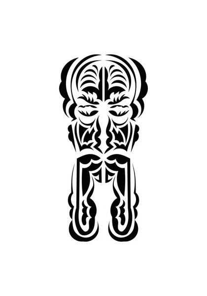 传统部落风格的面具 黑色纹身图案 平淡的风格 维特克尔 — 图库矢量图片