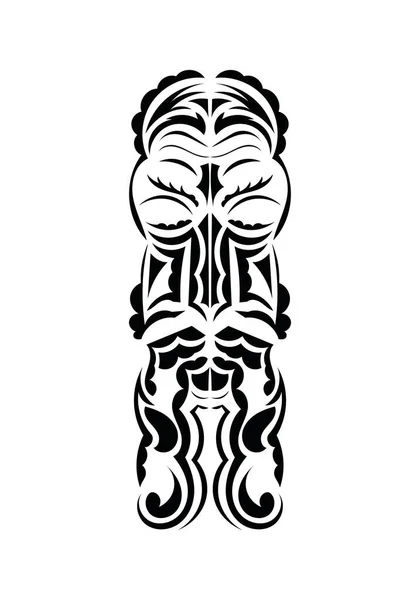 Masque Dans Style Des Anciennes Tribus Modèles Tatouage Isolé Sur — Image vectorielle