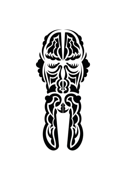 Πρόσωπο Παραδοσιακό Φυλετικό Στυλ Σχέδια Τατουάζ Επίπεδο Στυλ Vetcor — Διανυσματικό Αρχείο