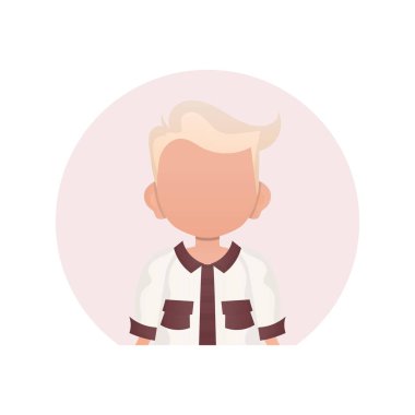 Küçük şirin bir çocuğun Avatar 'ı. Beyaz arka planda izole edilmiş. Çizgi film tarzı. Vektör illüstrasyonu.