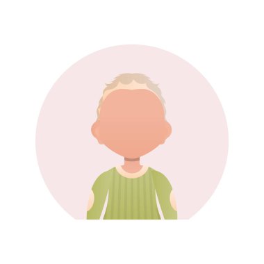 Tatlı bir anaokulu çocuğunun Avatar 'ı. İzole. Çizgi film tarzı. Vektör illüstrasyonu.