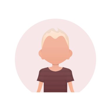 Küçük tatlı bir erkek bebeğin Avatar 'ı. Beyaz arka planda izole edilmiş. Çizgi film tarzında vektör illüstrasyonu.