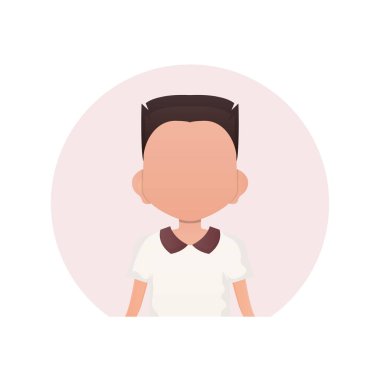 Küçük tatlı bir erkek bebeğin Avatar 'ı. Beyaz arka planda izole edilmiş. Çizgi film tarzı. Vektör illüstrasyonu.