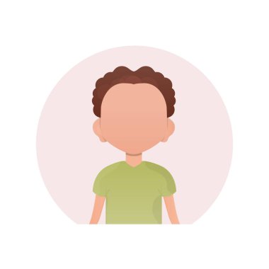 Tatlı bir anaokulu çocuğunun Avatar 'ı. Beyaz arka planda izole edilmiş. Çizgi film tarzı. Vektör illüstrasyonu.