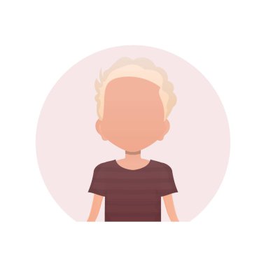 Tatlı bir anaokulu çocuğunun Avatar 'ı. İzole. Çizgi film tarzı. Vektör illüstrasyonu.