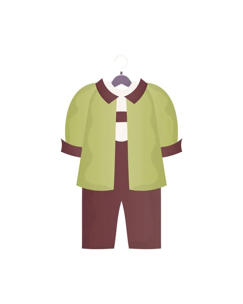 Shirt Shorts Set Children Clothes Boy Isolated Cartoon Style Vector — Image vectorielle