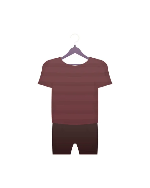 Shirt Short Ensemble Vêtements Pour Enfants Pour Garçon Isolé Sur — Image vectorielle