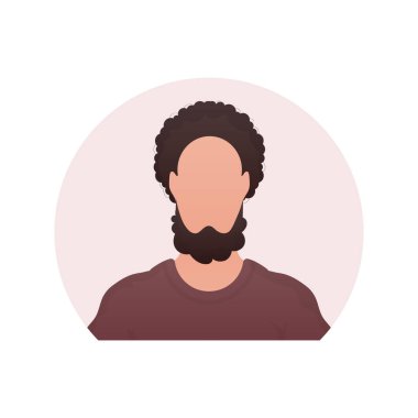 Tişört giymiş bir adamın simgesi. İzole edilmiş. Çizgi film tarzı. Vektör illüstrasyonu