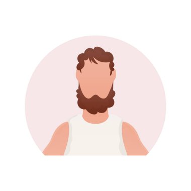 Şık erkek ikonu. İzole edilmiş. Çizgi film tarzı. Vektör illüstrasyonu