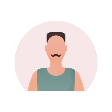 Adamın avatarı. İzole edilmiş. Çizgi film tarzı. Vektör illüstrasyonu