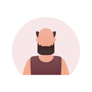 Acımasız adam avatarı. İzole edilmiş. Çizgi film tarzı. Vektör illüstrasyonu