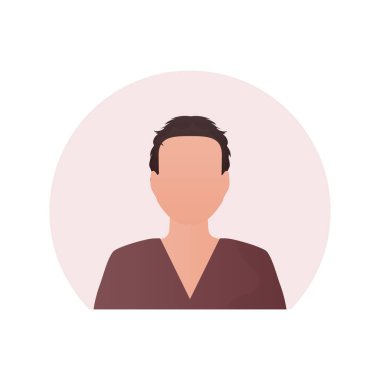 Bir adamın portresi. İzole edilmiş. Çizgi film tarzı. Vektör illüstrasyonu