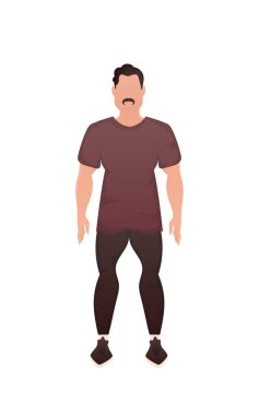 Sporcu çocuk tam gelişim gösteriyor. İzole edilmiş. Çizgi film tarzı. Vektör illüstrasyonu