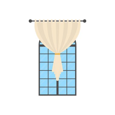 Panjurlu pencere. İzole edilmiş. Düz stil. Vektör illüstrasyonu