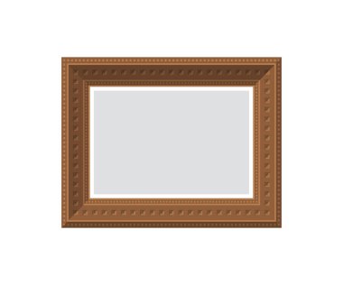 Boş ahşap çerçeve. İzole edilmiş. Düz stil. Vektör illüstrasyonu