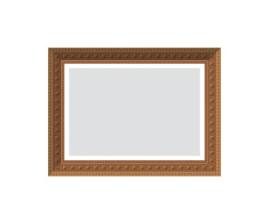 Boş ahşap resim. İzole edilmiş. Düz stil. Vektör illüstrasyonu