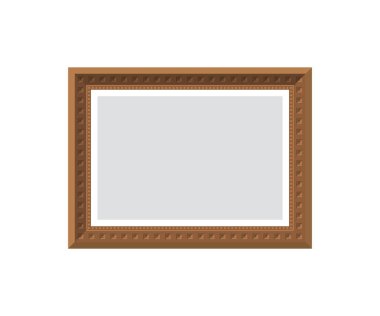 Vintage boş resim çerçevesi. İzole edilmiş. Düz stil. Vektör illüstrasyonu