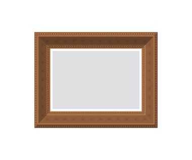 Boş ahşap çerçeve. İzole edilmiş. Düz stil. Vektör illüstrasyonu