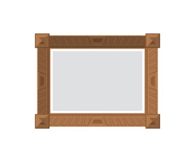 Boş retro çerçeve. İzole edilmiş. Düz stil. Vektör illüstrasyonu