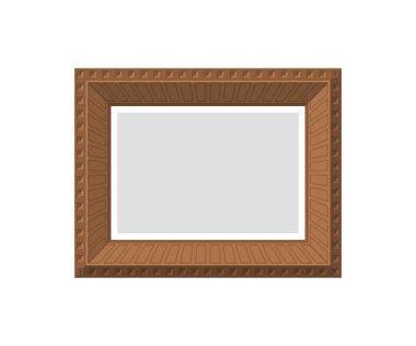 Boş ahşap çerçeve modeli. İzole edilmiş. Düz stil. Vektör illüstrasyonu