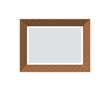 Kahverengi boş ahşap çerçeve. İzole edilmiş. Düz stil. Vektör illüstrasyonu
