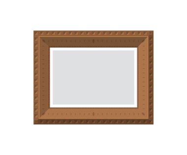 Boş ahşap çerçeve modeli. İzole edilmiş. Düz stil. Vektör illüstrasyonu