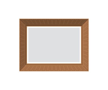 Kahverengi boş resim. İzole edilmiş. Düz stil. Vektör illüstrasyonu