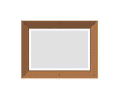 Kahverengi boş çerçeve. İzole edilmiş. Düz stil. Vektör illüstrasyonu