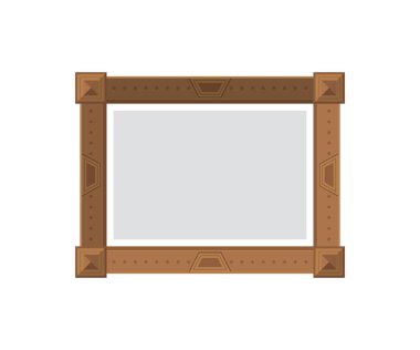 Eski, boş bir resim. İzole edilmiş. Düz stil. Vektör illüstrasyonu