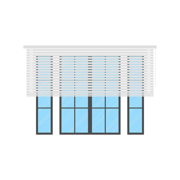 Large Window Blinds Isolated Cartoon Style Vector Illustration — Stockvektor