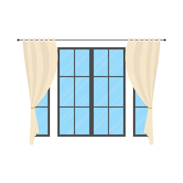 Panoramic Window Blinds Isolated Cartoon Style Vector Illustration — Stockvektor
