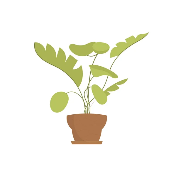 Office Plant Isolated Flat Style Vector Illustration — Vettoriale Stock
