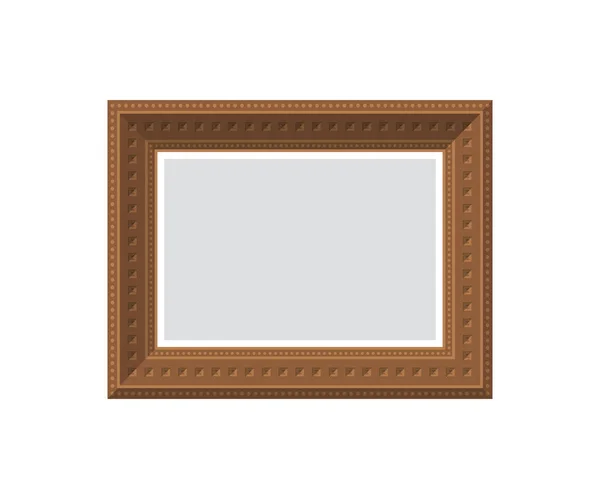 Empty Wooden Frame Isolated Flat Style Vector Illustration — Vetor de Stock