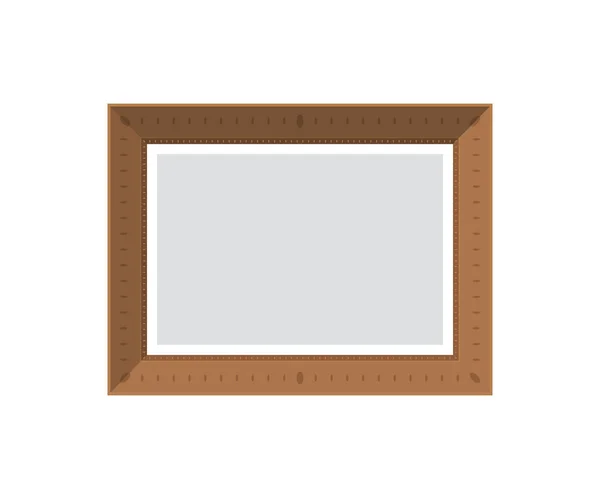 Brown Empty Frame Isolated Flat Style Vector Illustration — Stok Vektör